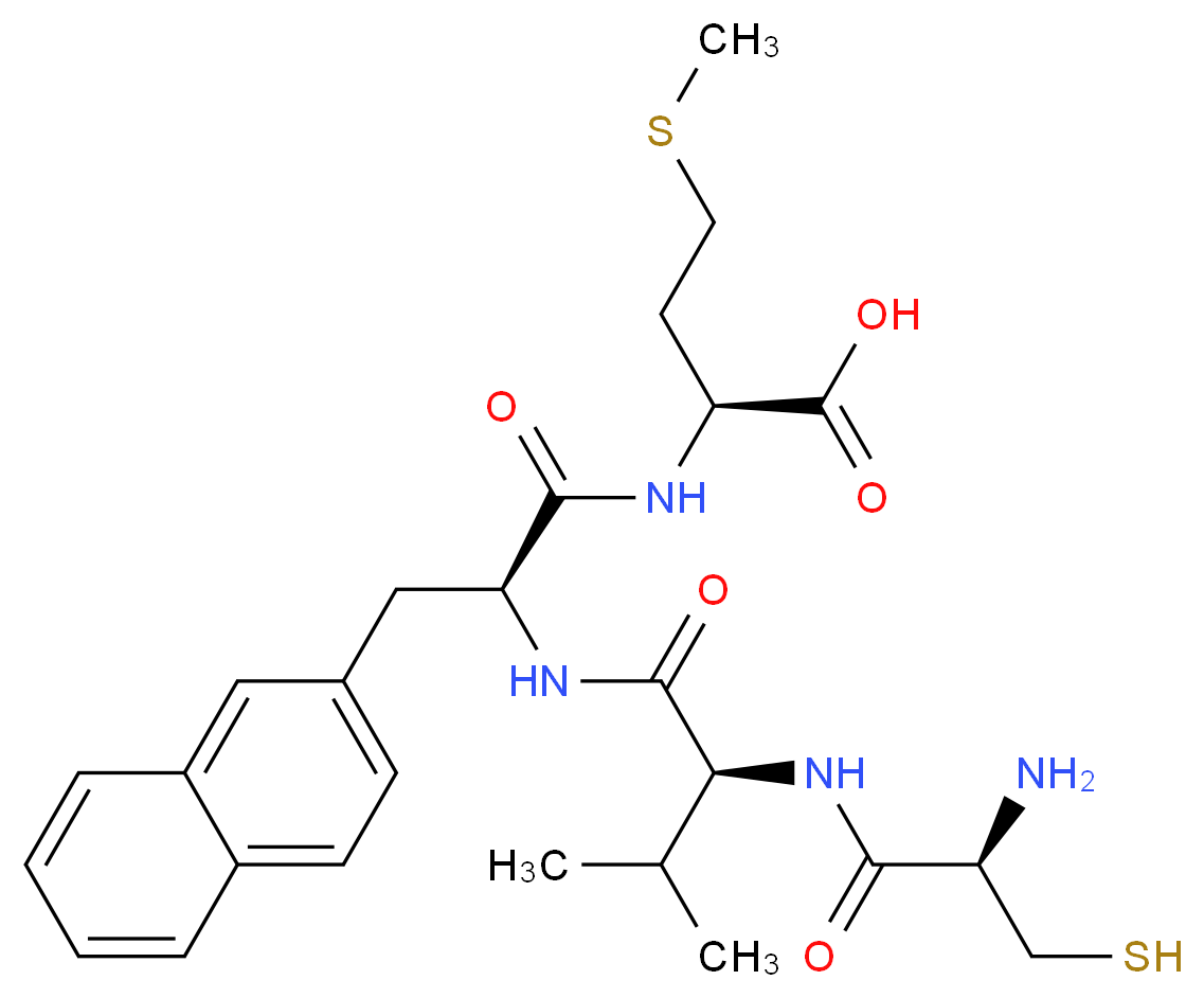 (2S)-2-[(2S)-2-[(2S)-2-[(2R)-2-amino-3-sulfanylpropanamido]-3-methylbutanamido]-3-(naphthalen-2-yl)propanamido]-4-(methylsulfanyl)butanoic acid_分子结构_CAS_158022-12-9