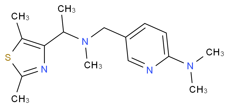 5-{[[1-(2,5-dimethyl-1,3-thiazol-4-yl)ethyl](methyl)amino]methyl}-N,N-dimethyl-2-pyridinamine_分子结构_CAS_)