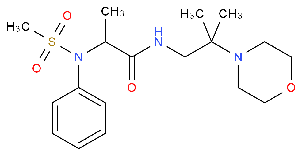 N-(2-methyl-2-morpholin-4-ylpropyl)-2-[(methylsulfonyl)(phenyl)amino]propanamide_分子结构_CAS_)