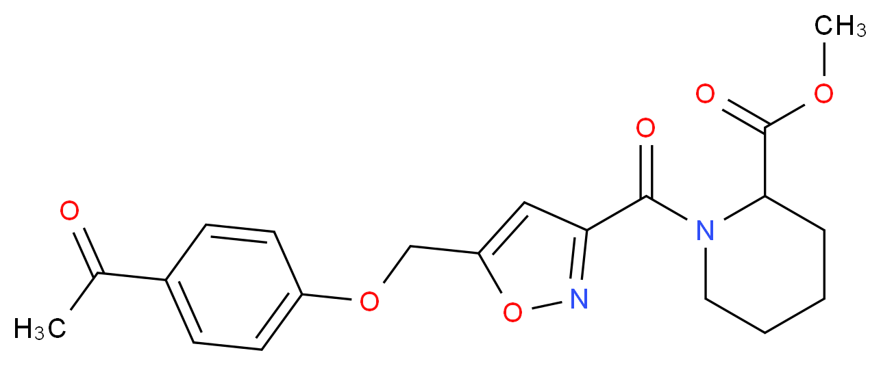 methyl 1-({5-[(4-acetylphenoxy)methyl]-3-isoxazolyl}carbonyl)-2-piperidinecarboxylate_分子结构_CAS_)