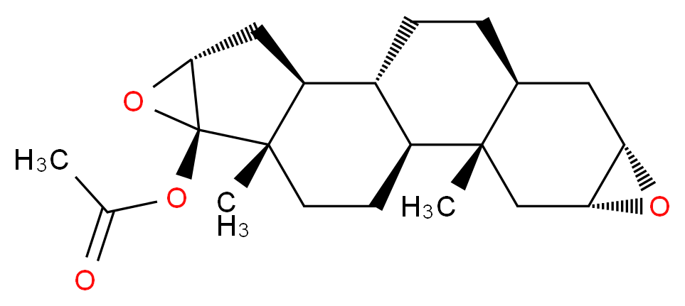 (1S,2S,4R,6S,8S,11R,12S,14R,16R,17S)-2,17-dimethyl-5,15-dioxahexacyclo[9.8.0.0<sup>2</sup>,<sup>8</sup>.0<sup>4</sup>,<sup>6</sup>.0<sup>1</sup><sup>2</sup>,<sup>1</sup><sup>7</sup>.0<sup>1</sup><sup>4</sup>,<sup>1</sup><sup>6</sup>]nonadecan-16-yl acetate_分子结构_CAS_50588-22-2