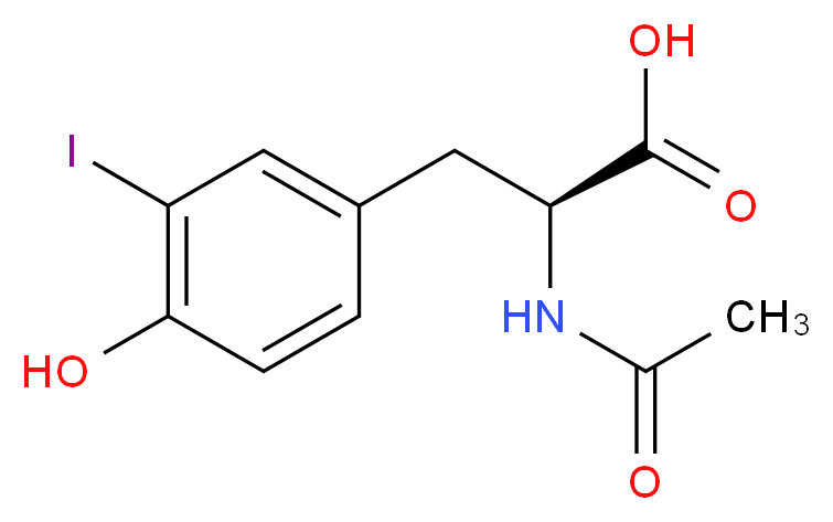 (2S)-2-acetamido-3-(4-hydroxy-3-iodophenyl)propanoic acid_分子结构_CAS_1023-47-8