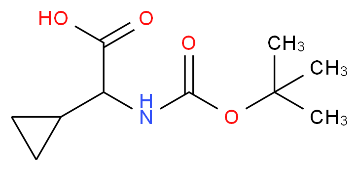 2-{[(tert-butoxy)carbonyl]amino}-2-cyclopropylacetic acid_分子结构_CAS_54256-41-6