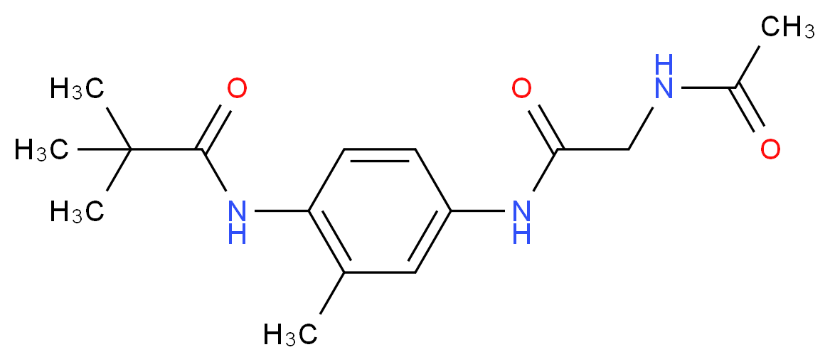 N-(4-{[(acetylamino)acetyl]amino}-2-methylphenyl)-2,2-dimethylpropanamide_分子结构_CAS_)