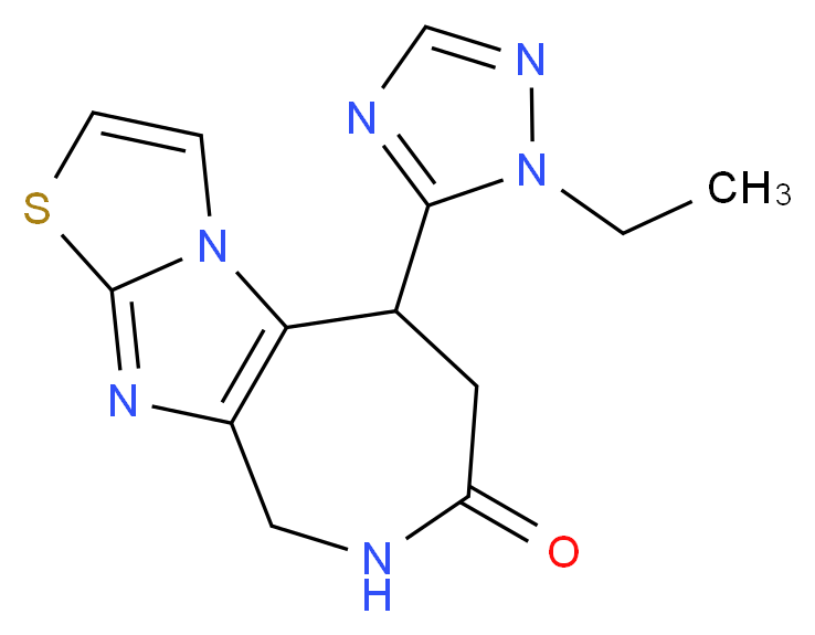 5-(1-ethyl-1H-1,2,4-triazol-5-yl)-5,6,8,9-tetrahydro-7H-[1,3]thiazolo[3',2':1,2]imidazo[4,5-c]azepin-7-one_分子结构_CAS_)