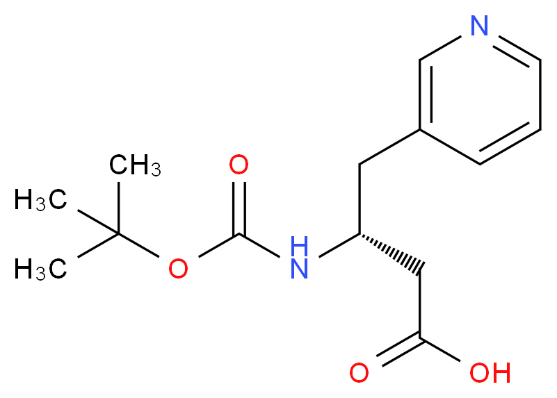 (3R)-3-{[(tert-butoxy)carbonyl]amino}-4-(pyridin-3-yl)butanoic acid_分子结构_CAS_269396-65-8