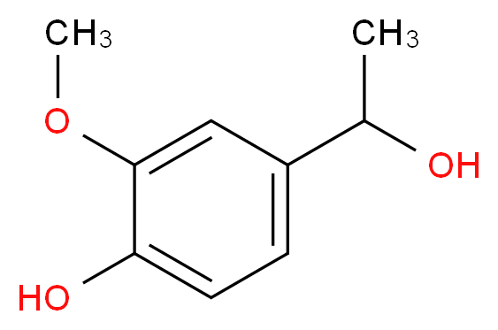 4-(1-hydroxyethyl)-2-methoxyphenol_分子结构_CAS_2480-86-6