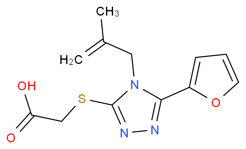 [5-Furan-2-yl-4-(2-methyl-allyl)-4H-[1,2,4]triazol -3-ylsulfanyl]-acetic acid_分子结构_CAS_307327-49-7)