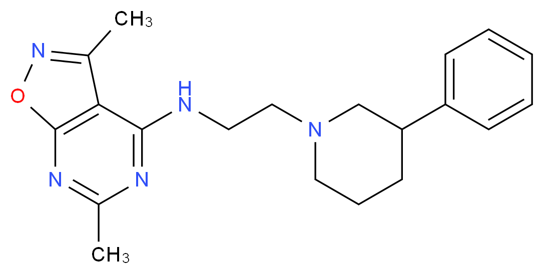 3,6-dimethyl-N-[2-(3-phenylpiperidin-1-yl)ethyl]isoxazolo[5,4-d]pyrimidin-4-amine_分子结构_CAS_)