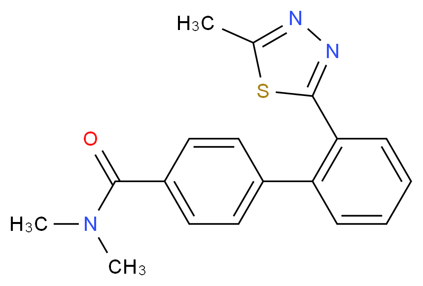 N,N-dimethyl-2'-(5-methyl-1,3,4-thiadiazol-2-yl)biphenyl-4-carboxamide_分子结构_CAS_)