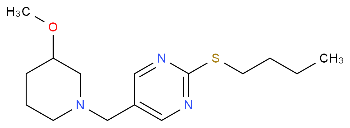 2-(butylthio)-5-[(3-methoxypiperidin-1-yl)methyl]pyrimidine_分子结构_CAS_)