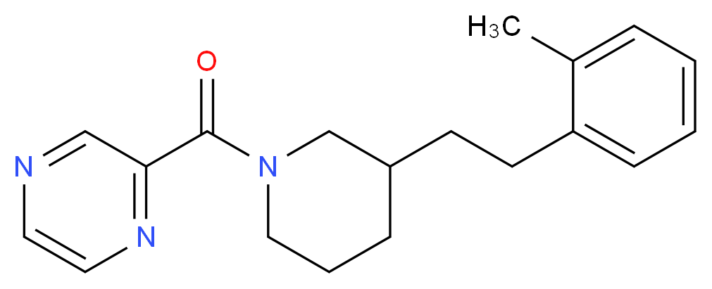 2-({3-[2-(2-methylphenyl)ethyl]-1-piperidinyl}carbonyl)pyrazine_分子结构_CAS_)