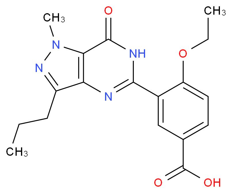 5-(5-Carboxy-2-ethoxyphenyl)-1-methyl-3-n-propyl-1,6-dihydro-7H-pyrazolo[4,3-d]pyrimidin-7-one_分子结构_CAS_147676-78-6)