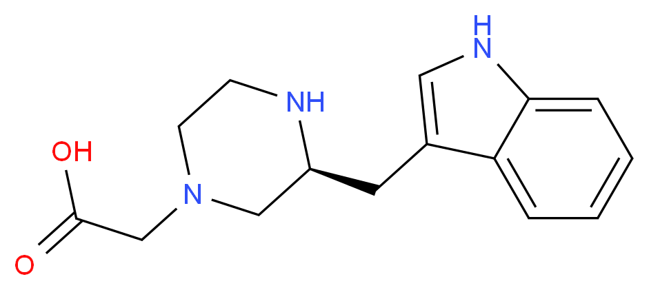 (S)-2-(3-((1H-indol-3-yl)methyl)piperazin-1-yl)acetic acid_分子结构_CAS_1060813-82-2)