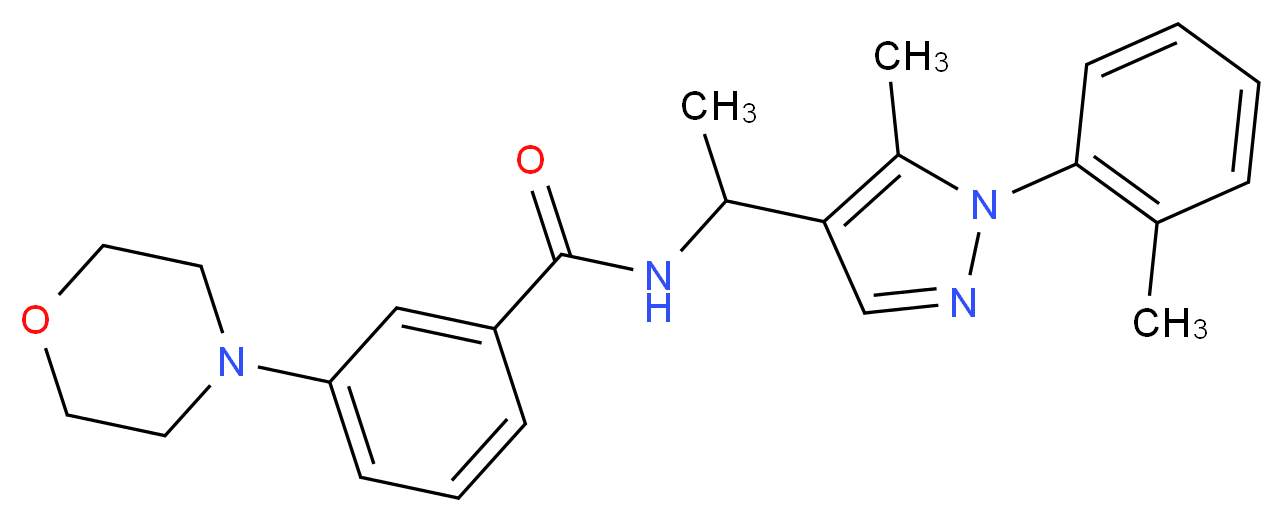 N-{1-[5-methyl-1-(2-methylphenyl)-1H-pyrazol-4-yl]ethyl}-3-(4-morpholinyl)benzamide_分子结构_CAS_)