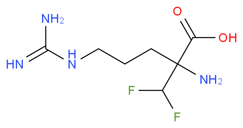 2-amino-5-carbamimidamido-2-(difluoromethyl)pentanoic acid_分子结构_CAS_69955-43-7
