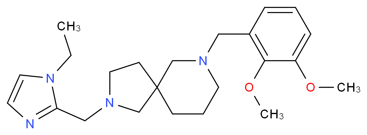 7-(2,3-dimethoxybenzyl)-2-[(1-ethyl-1H-imidazol-2-yl)methyl]-2,7-diazaspiro[4.5]decane_分子结构_CAS_)