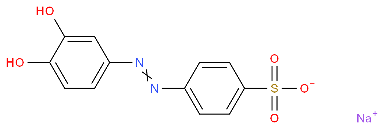 sodium 4-[2-(3,4-dihydroxyphenyl)diazen-1-yl]benzene-1-sulfonate_分子结构_CAS_547-57-9