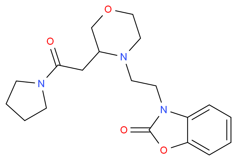 3-(2-{3-[2-oxo-2-(1-pyrrolidinyl)ethyl]-4-morpholinyl}ethyl)-1,3-benzoxazol-2(3H)-one_分子结构_CAS_)