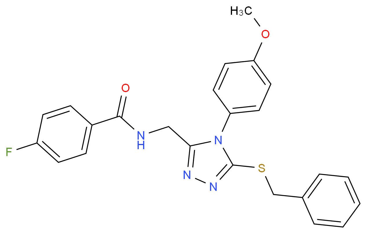 N-{[5-(benzylthio)-4-(4-methoxyphenyl)-4H-1,2,4-triazol-3-yl]methyl}-4-fluorobenzamide_分子结构_CAS_)