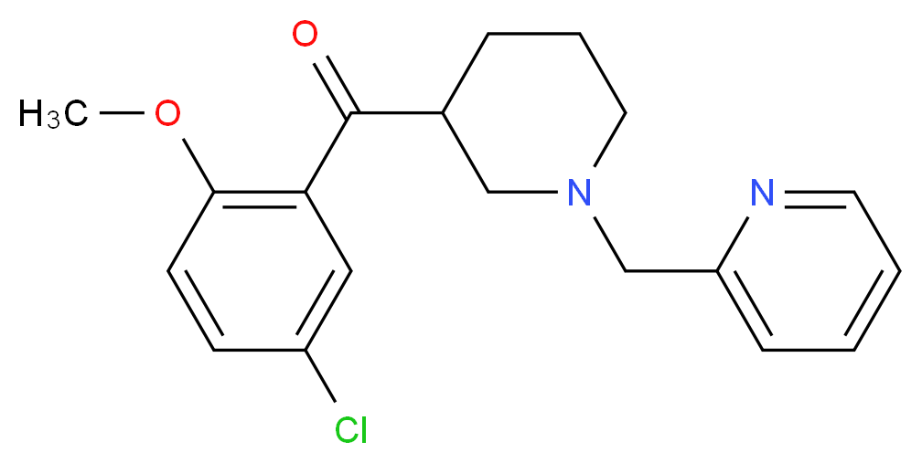 (5-chloro-2-methoxyphenyl)[1-(2-pyridinylmethyl)-3-piperidinyl]methanone_分子结构_CAS_)
