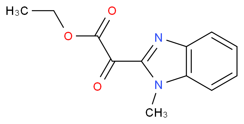 ethyl 2-(1-methyl-1H-1,3-benzodiazol-2-yl)-2-oxoacetate_分子结构_CAS_66155-91-7