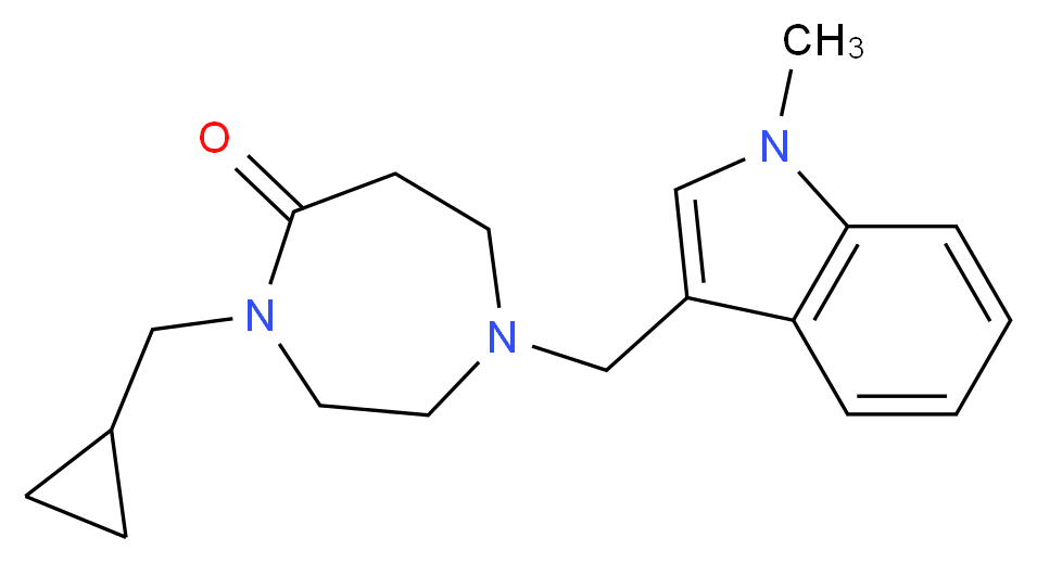 4-(cyclopropylmethyl)-1-[(1-methyl-1H-indol-3-yl)methyl]-1,4-diazepan-5-one_分子结构_CAS_)