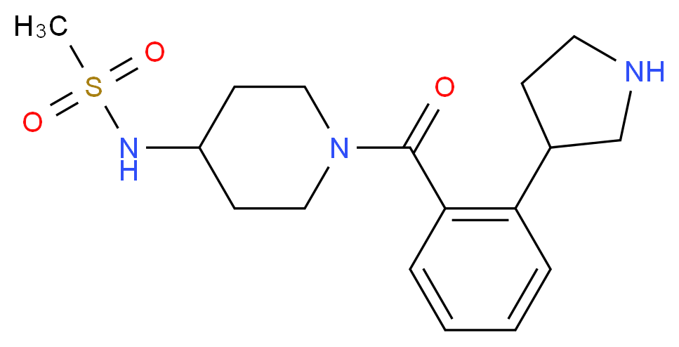 N-{1-[2-(3-pyrrolidinyl)benzoyl]-4-piperidinyl}methanesulfonamide_分子结构_CAS_)