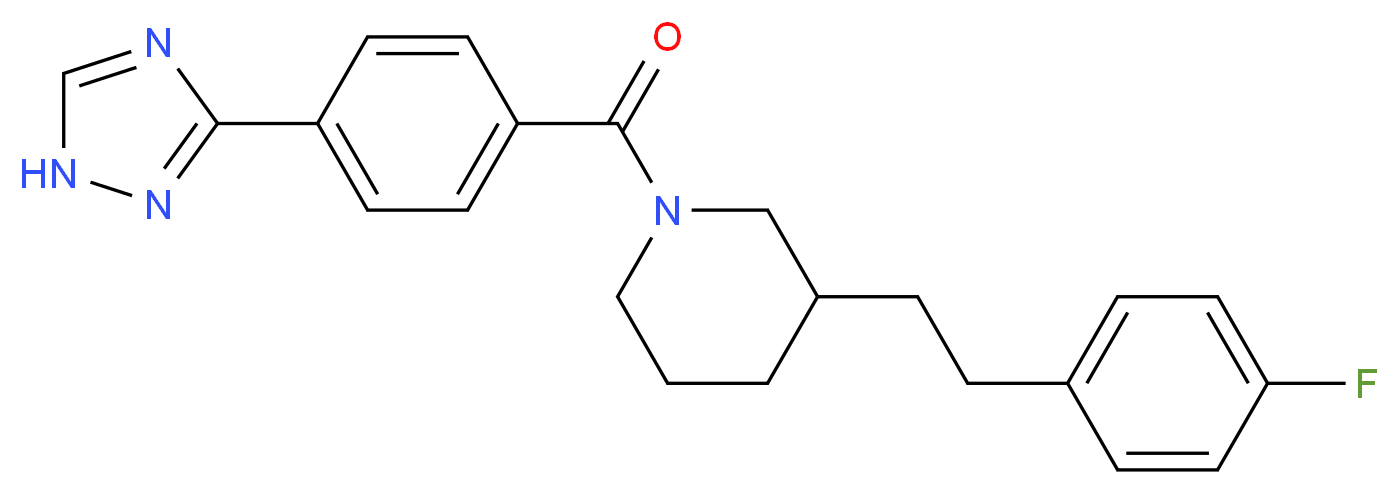 3-[2-(4-fluorophenyl)ethyl]-1-[4-(1H-1,2,4-triazol-3-yl)benzoyl]piperidine_分子结构_CAS_)
