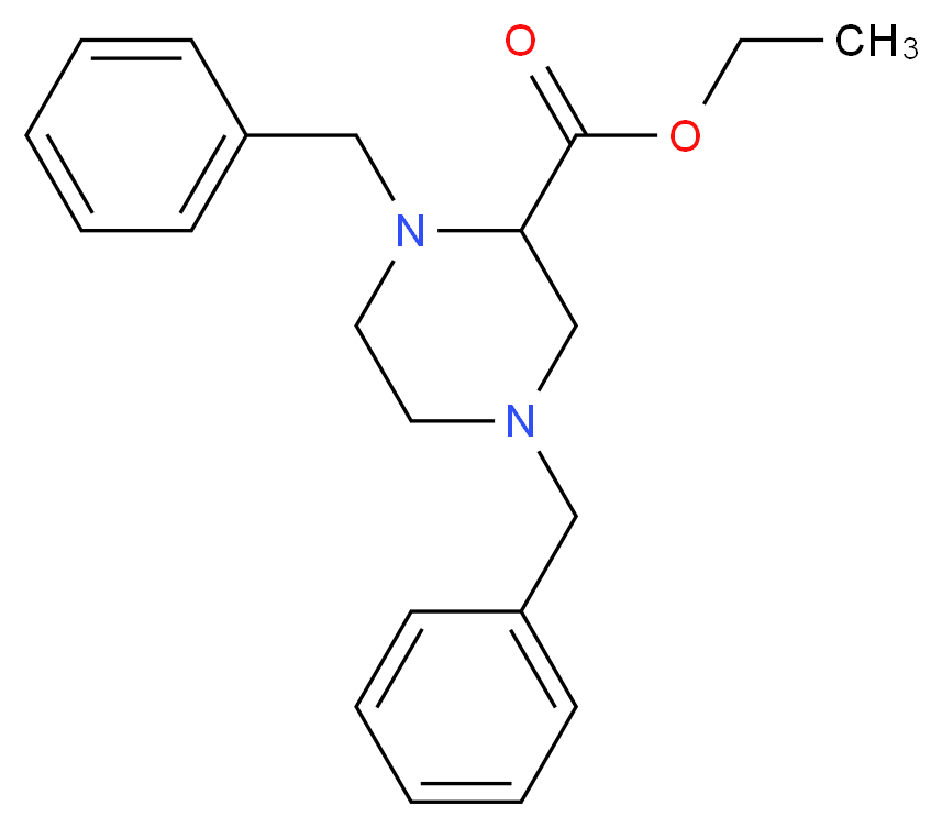 Ethyl 1,4-dibenzylpiperazine-2-carboxylate_分子结构_CAS_72351-59-8)