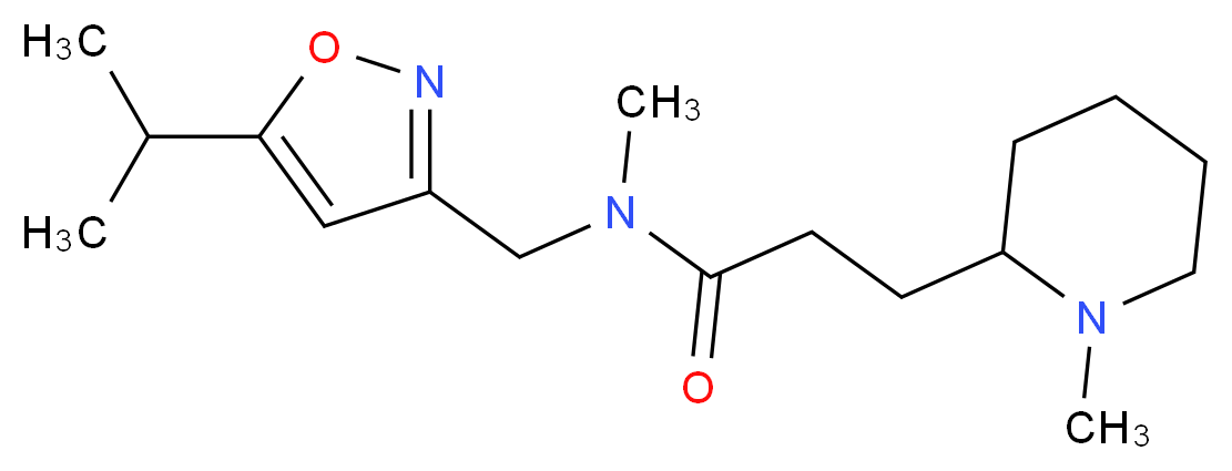 N-[(5-isopropyl-3-isoxazolyl)methyl]-N-methyl-3-(1-methyl-2-piperidinyl)propanamide_分子结构_CAS_)