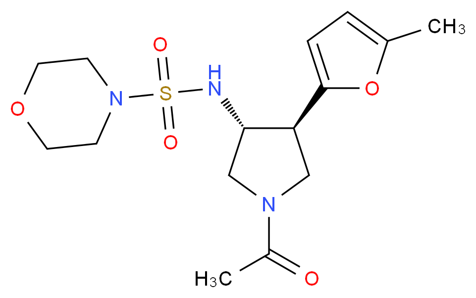 N-[(3R*,4S*)-1-acetyl-4-(5-methyl-2-furyl)-3-pyrrolidinyl]-4-morpholinesulfonamide_分子结构_CAS_)