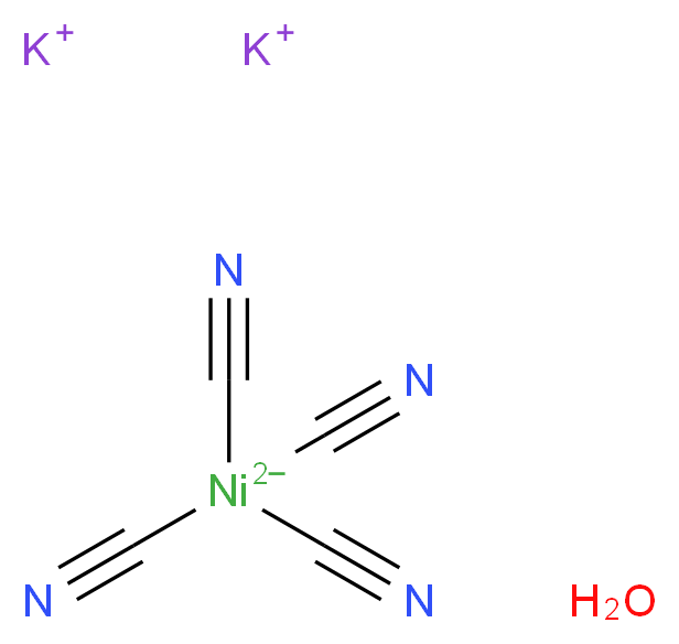 dipotassium tetracyanonickeldiuide hydrate_分子结构_CAS_339527-86-5