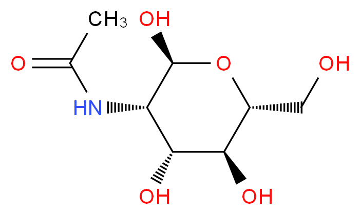 N-[(2S,3S,4R,5S,6R)-2,4,5-trihydroxy-6-(hydroxymethyl)oxan-3-yl]acetamide_分子结构_CAS_7772-94-3