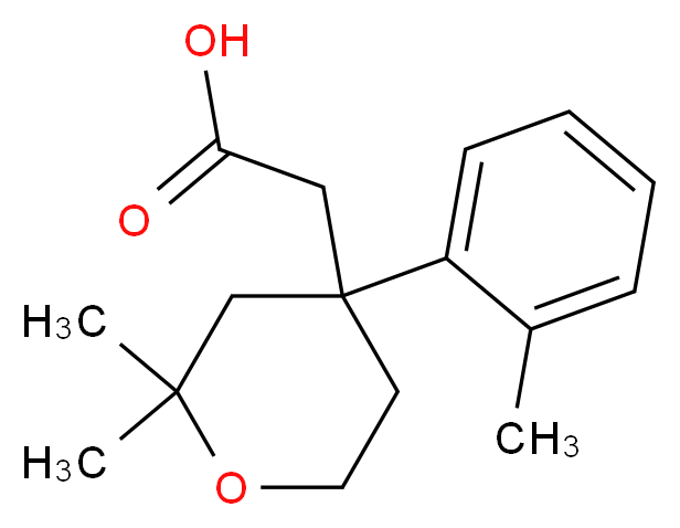 [2,2-dimethyl-4-(2-methylphenyl)tetrahydro-2H-pyran-4-yl]acetic acid_分子结构_CAS_915893-84-4)