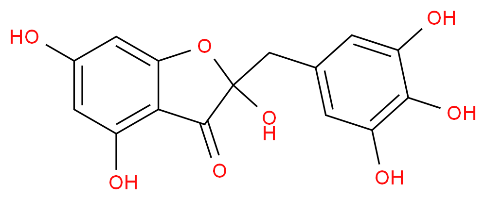 2,4,6-trihydroxy-2-[(3,4,5-trihydroxyphenyl)methyl]-2,3-dihydro-1-benzofuran-3-one_分子结构_CAS_226560-96-9
