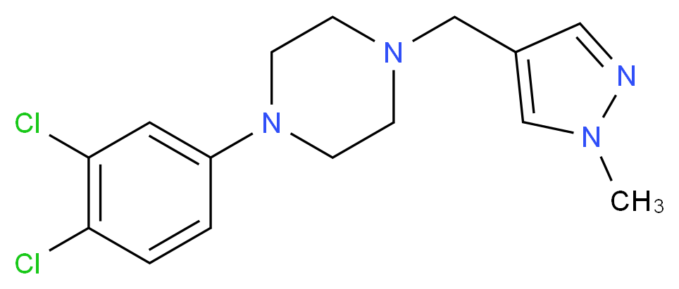 1-(3,4-dichlorophenyl)-4-[(1-methyl-1H-pyrazol-4-yl)methyl]piperazine_分子结构_CAS_)