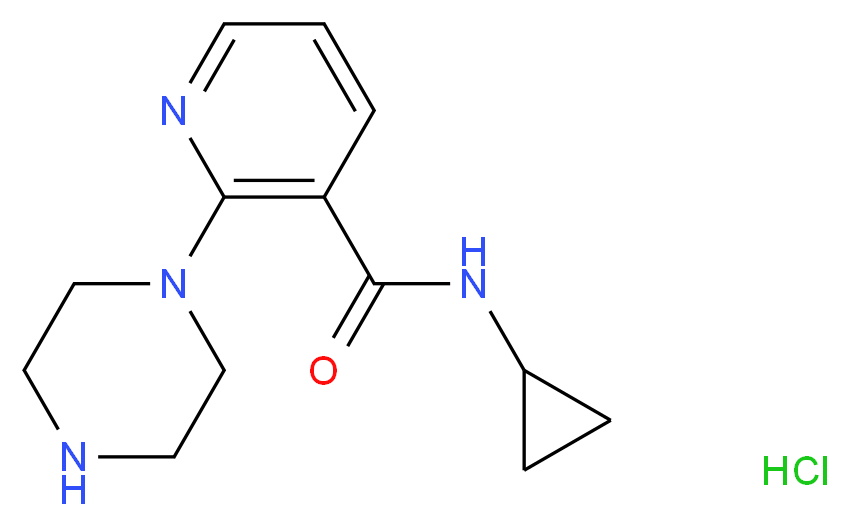 N-环丙基-2-(1-哌嗪基)烟碱盐酸盐_分子结构_CAS_902836-65-1)