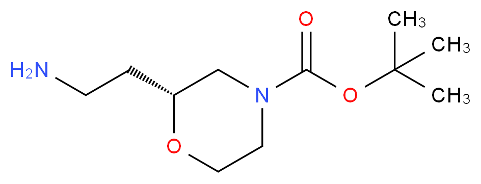 tert-butyl (2R)-2-(2-aminoethyl)morpholine-4-carboxylate_分子结构_CAS_1260606-70-9