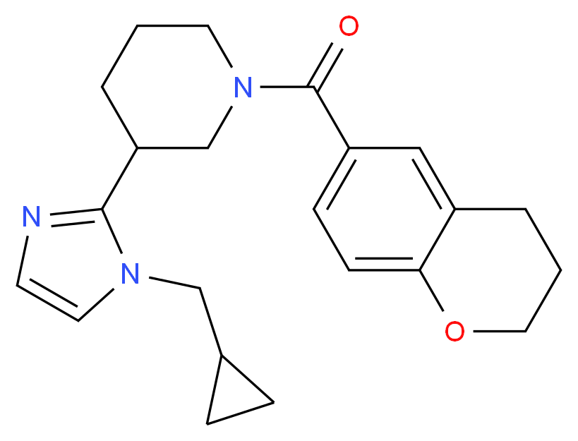 3-[1-(cyclopropylmethyl)-1H-imidazol-2-yl]-1-(3,4-dihydro-2H-chromen-6-ylcarbonyl)piperidine_分子结构_CAS_)