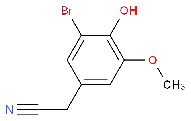 2-(3-bromo-4-hydroxy-5-methoxyphenyl)acetonitrile_分子结构_CAS_81038-44-0