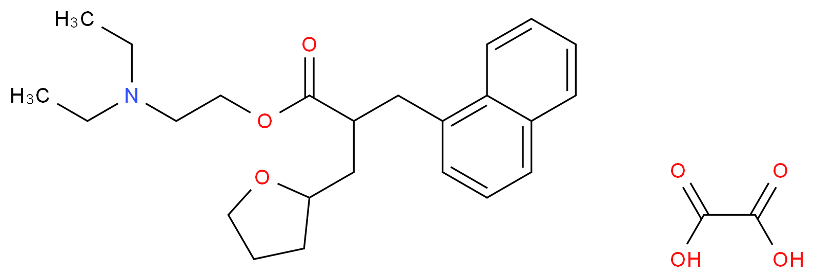 2-(Diethylamino)ethyl 3-(naphthalen-1-yl)-2-((tetrahydrofuran-2-yl)methyl)propanoate oxalate_分子结构_CAS_3200-06-4)