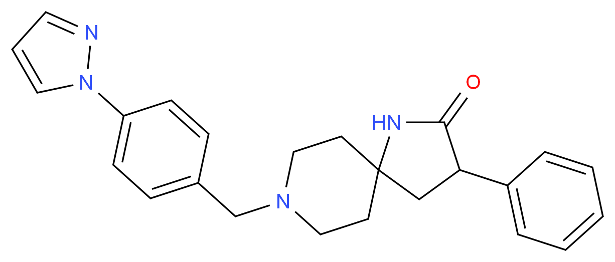 3-phenyl-8-[4-(1H-pyrazol-1-yl)benzyl]-1,8-diazaspiro[4.5]decan-2-one_分子结构_CAS_)