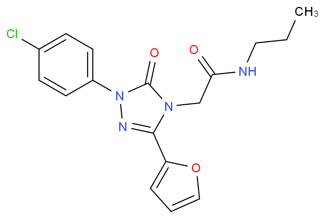 2-[1-(4-chlorophenyl)-3-(2-furyl)-5-oxo-1,5-dihydro-4H-1,2,4-triazol-4-yl]-N-propylacetamide_分子结构_CAS_)