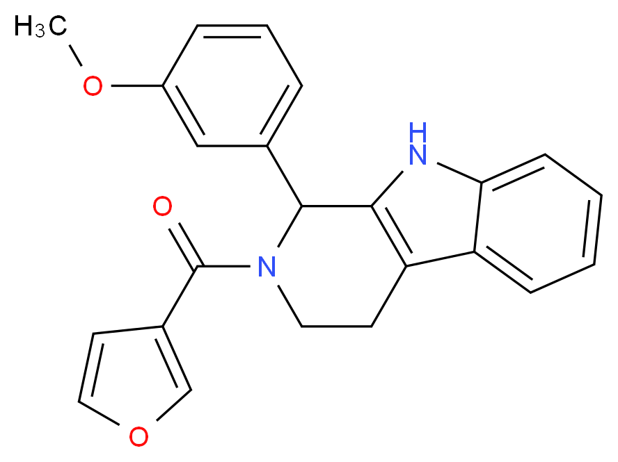 2-(3-furoyl)-1-(3-methoxyphenyl)-2,3,4,9-tetrahydro-1H-beta-carboline_分子结构_CAS_)