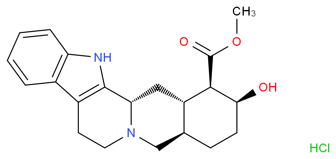 methyl (1S,15R,18S,19R,20S)-18-hydroxy-3,13-diazapentacyclo[11.8.0.0^{2,10}.0^{4,9}.0^{15,20}]henicosa-2(10),4,6,8-tetraene-19-carboxylate hydrochloride_分子结构_CAS_51811-82-6