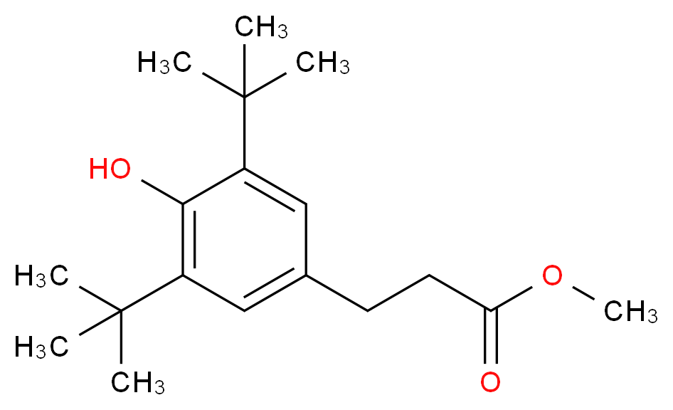 methyl 3-[3,5-di(tert-butyl)-4-hydroxyphenyl]propanoate_分子结构_CAS_6386-38-5)