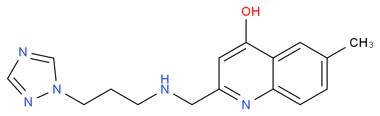 6-methyl-2-({[3-(1H-1,2,4-triazol-1-yl)propyl]amino}methyl)quinolin-4-ol_分子结构_CAS_)