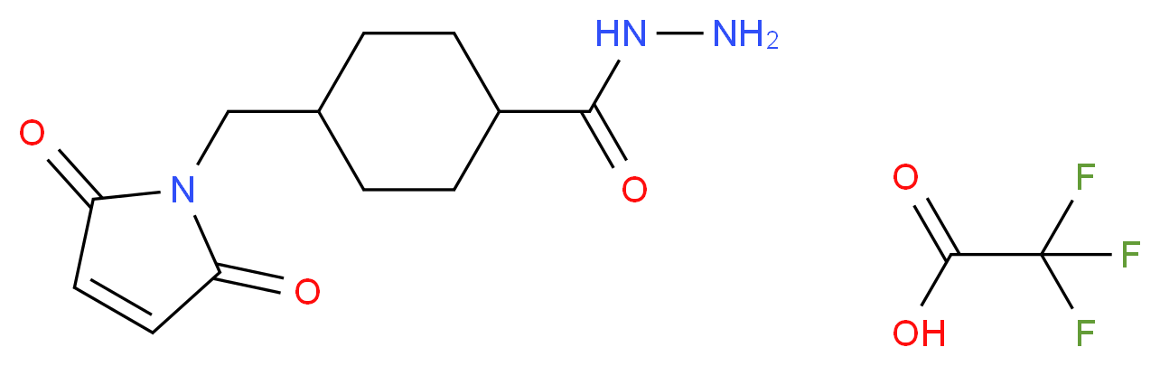 4-[(2,5-dioxo-2,5-dihydro-1H-pyrrol-1-yl)methyl]cyclohexane-1-carbohydrazide; trifluoroacetic acid_分子结构_CAS_359436-59-2