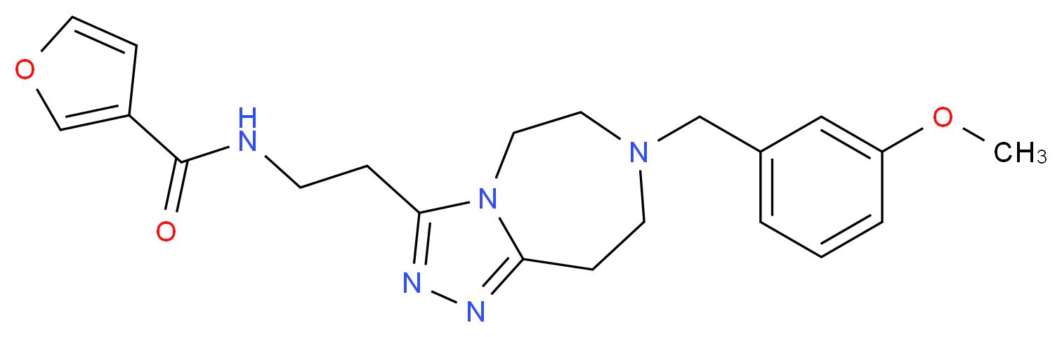N-{2-[7-(3-methoxybenzyl)-6,7,8,9-tetrahydro-5H-[1,2,4]triazolo[4,3-d][1,4]diazepin-3-yl]ethyl}-3-furamide_分子结构_CAS_)